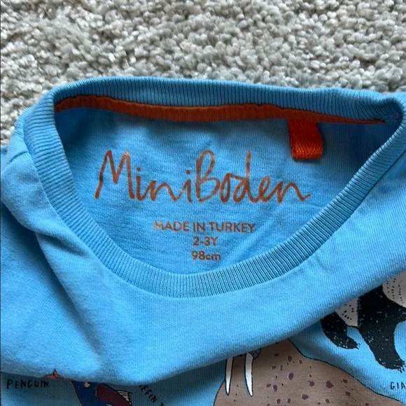 Mini Boden Blue Animal Print Short Sleeve Tee - Picture 2 of 3